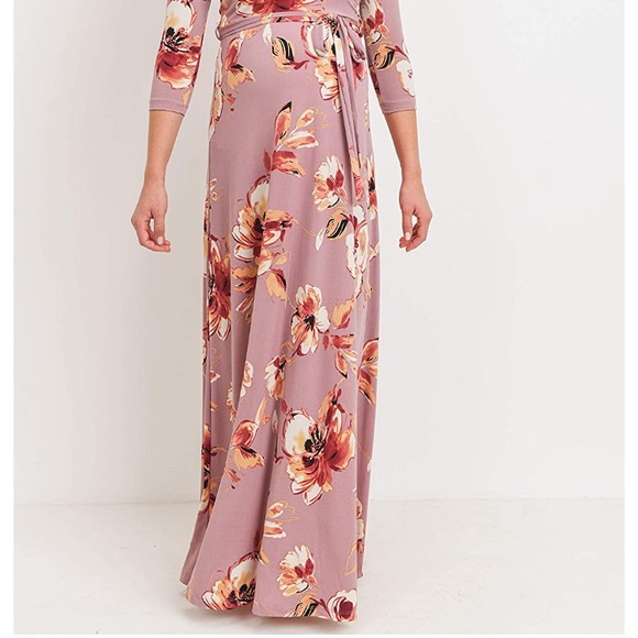 HELLO MIZ Brand Faux Wrap Maxi Maternity Dress - S - Picture 5 of 9